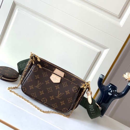 Louis Vuitton Original Monogram Canvas Umhängetasche MULTI-POCHETTE ACCESSOIRES M44813 Grün