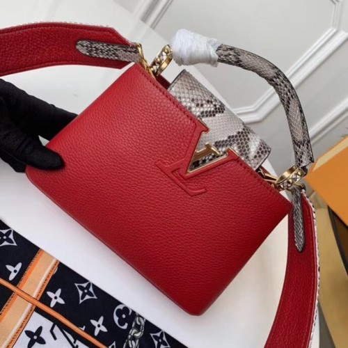 Louis Vuitton Original Taurillon Leder Capucines Mini N95509 rot