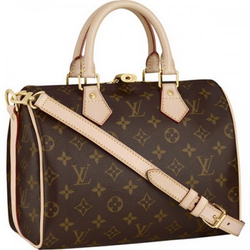Louis Vuitton Monogram Canvas Speedy 25 mit Schulterriemen M40390