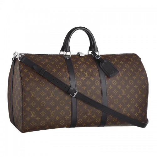 Louis Vuitton Monogram Makassar Canvas Keepall 55 Strap M56714