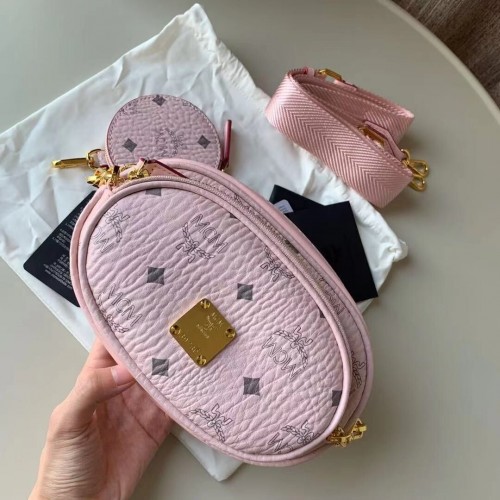 MCM Essential Visetos Multifunktions-Umhängetasche Kalbsleder MCM96858 Pouch Pink