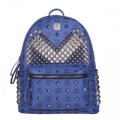 MCM Medium Stark Studs Rucksack MC4237 Royal