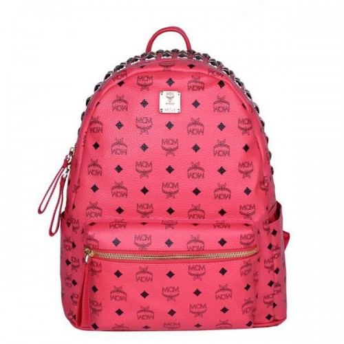 MCM Medium Top Studs Rucksack MC4232 Rot