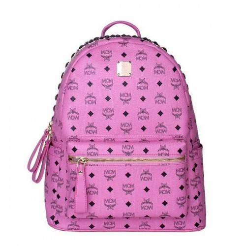 MCM Medium Top Studs Rucksack MC4232 Rosy