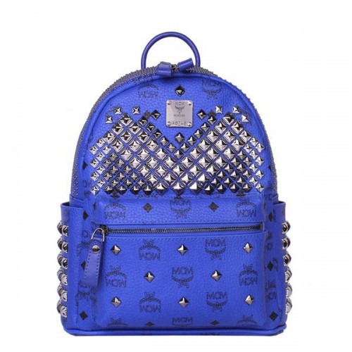 MCM Kleiner Stark Front Studs Rucksack MC4237S Blau