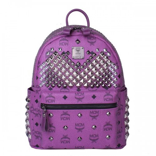 MCM Kleiner Stark Front Studs Rucksack MC4237S Lila