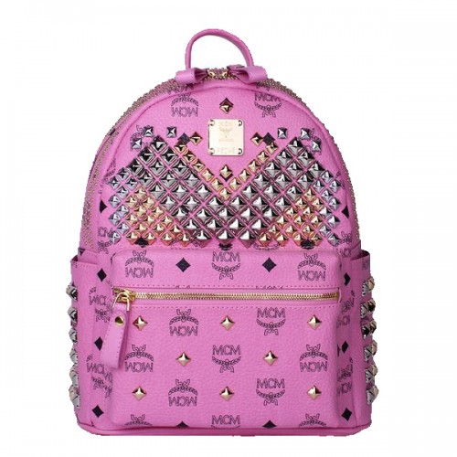 MCM Kleiner Stark Front Studs Rucksack MC4237S Rosy