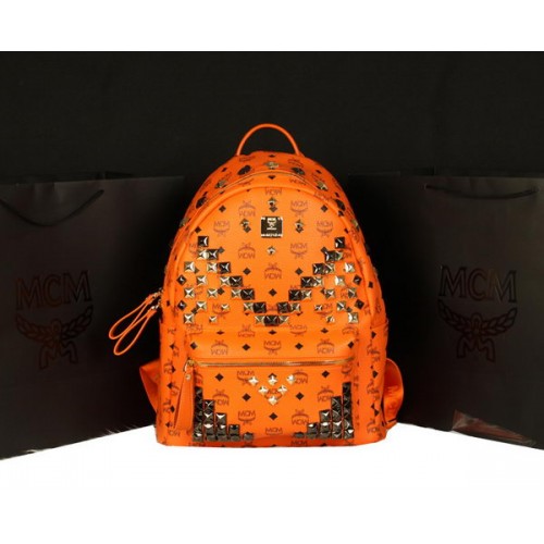 MCM Stark Rucksack Jumbo aus Kalbsleder 8100 Orange