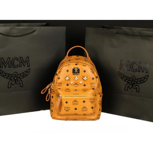 MCM Stark Rucksack Medium aus Kalbsleder 8003 Camel
