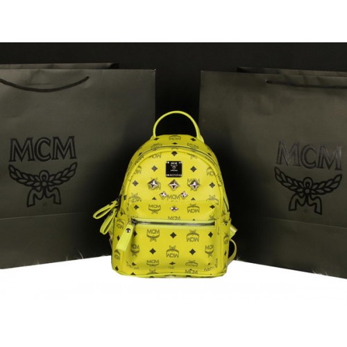 MCM Stark Rucksack Medium aus Kalbsleder 8003 Zitrone