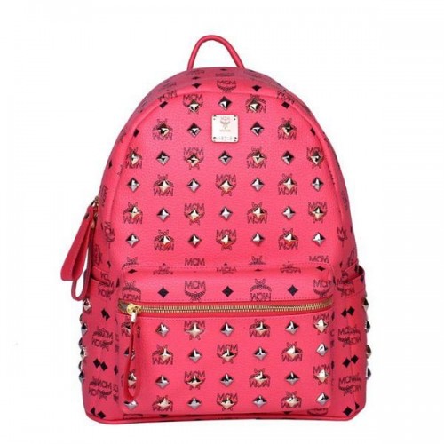 MCM Stark Studded Medium Rucksack MC2089 Hellrot