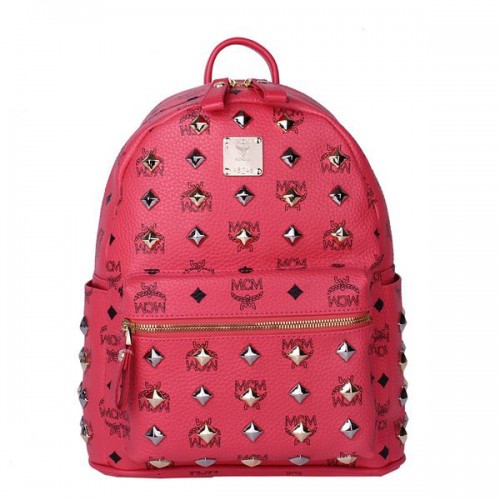 MCM Stark Studded Kleiner Rucksack MC2089S Hellrot