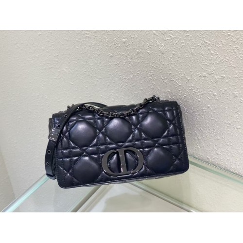 MITTLERE DIOR CARO TASCHE Farbverlauf Cannage Lammleder M9242WN schwarz