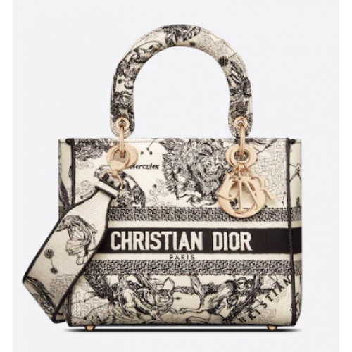 MITTLERE DIOR Latte Toile de Jouy Zodiac-Stickerei M0565OR