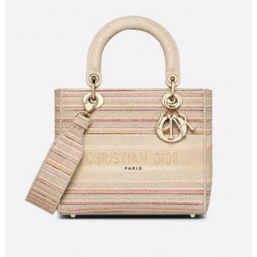 MITTLERE LADY D-LITE TASCHE Mehrfarbige Streifenstickerei M0565ORFO