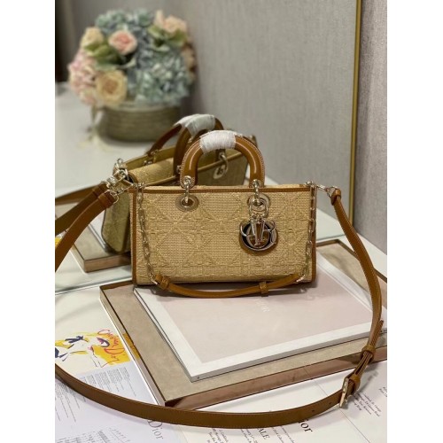 MITTLERE LADY DIOR TASCHE C9627 Apricot