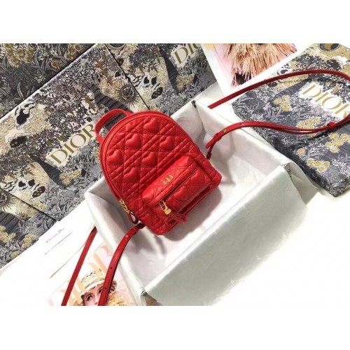 MINI DIOR RUCKSACK Cannage Lammleder M9222 rot