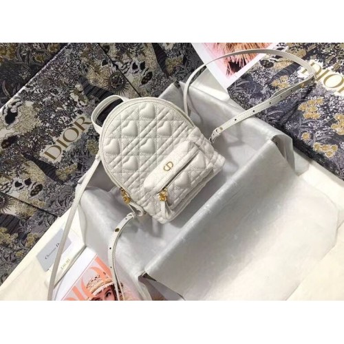 MINI DIOR RUCKSACK Cannage Lammleder M9222 weiß