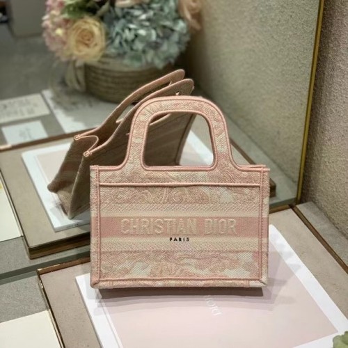 MINI DIOR BOOK TOTE Stickerei S5475Z Rosa