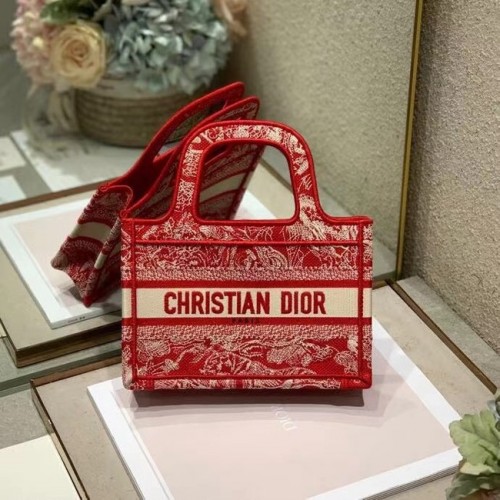 MINI DIOR BOOK TOTE Stickerei S5475Z rot