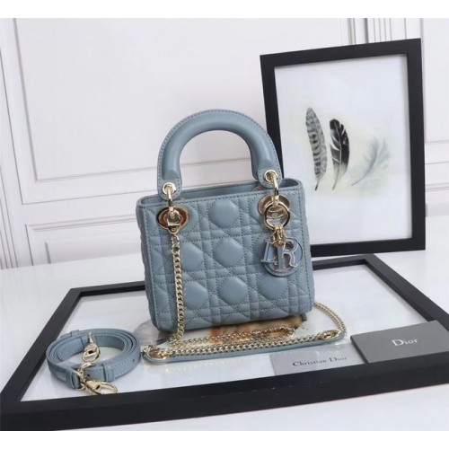MINI LADY DIOR TASCHE Lammleder M0566OE hellblau