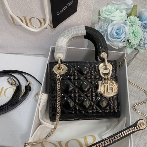 MINI LADY DIOR BAG Cannage Kalbsleder M0566OW schwarz&gold