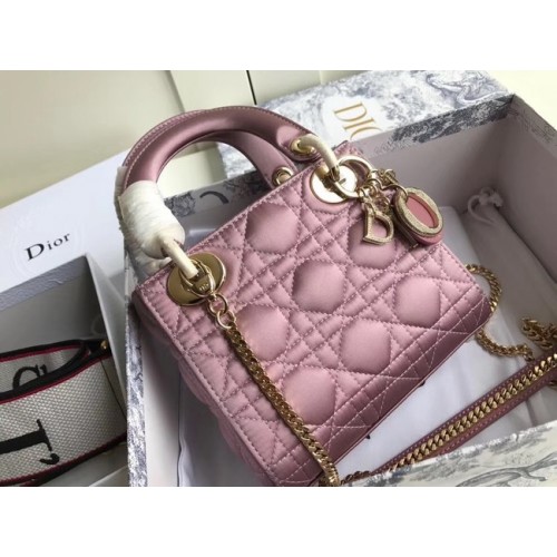SATINTASCHE MINI LADY DIOR M424 Rosa Lila