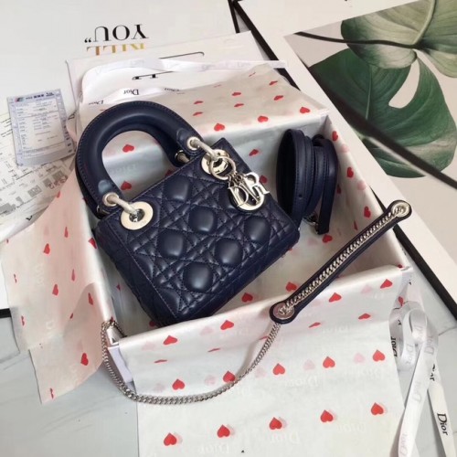 LADY DIOR LAMMLEDERTASCHE MINI CAL44500 blau