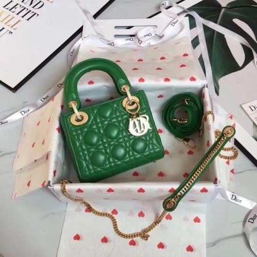 MINI LADY DIOR LAMMLEDERTASCHE CAL44500 grün