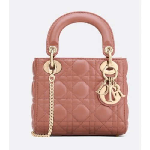 MINI LADY DIOR TASCHE AUS ROSA LAMMLEDER M398