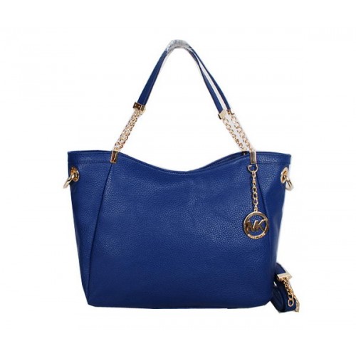 Michael Kors Jet Set Reisetasche aus genarbtem Leder MK0913 Blau