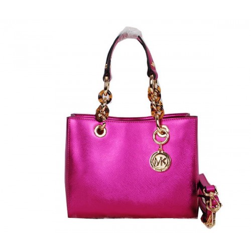 Michael Kors Jet Set Reisetasche Glänzendes Leder MK0915 Rose