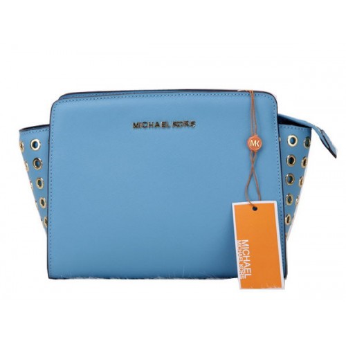 Michael Kors Mini Selma Umhängetasche Original Leder MK1889 Hellblau
