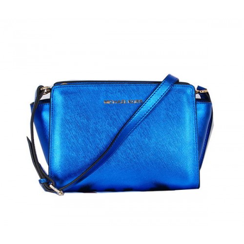 Michael Kors Mini Selma Umhängetasche Original Leder MK8710 Blau