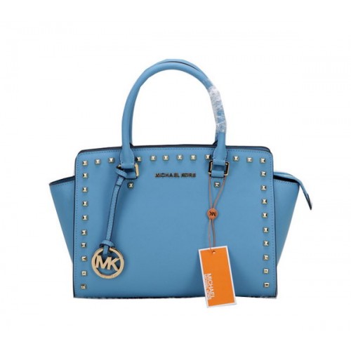 Michael Kors Original Leder Selma Tasche MK1867 Hellblau