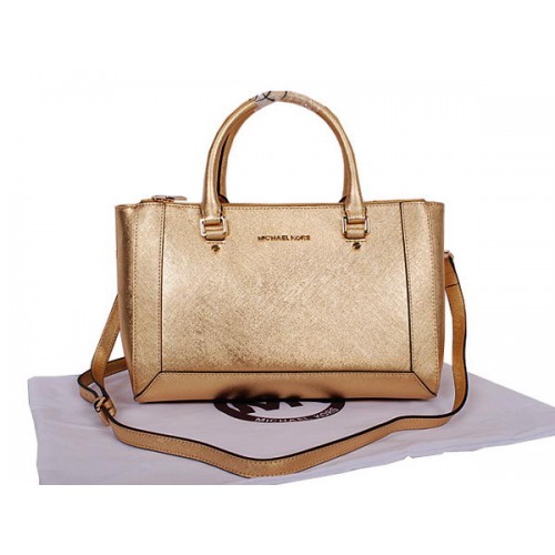 Michael Kors Selma Tragetasche aus Saffiano-Leder MK8704 Gold
