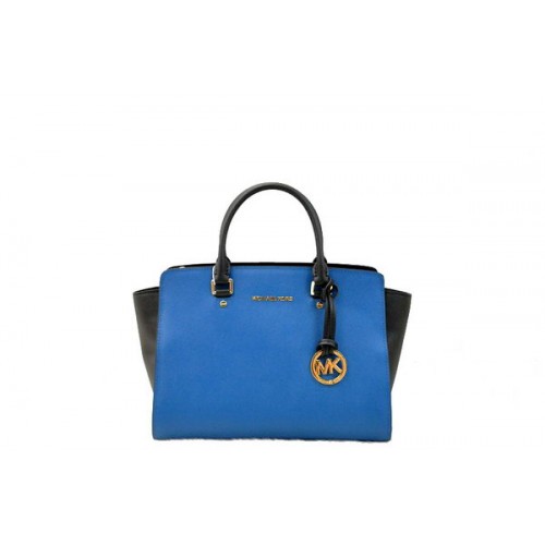 Michael Kors Selma Top-Zip Satchel Bag 1900 Schwarz & Blau