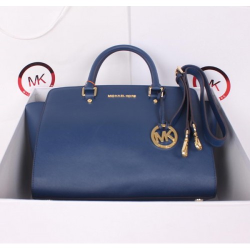 Michael Kors Selma Top-Zip Satchel Bag MK115 Blau