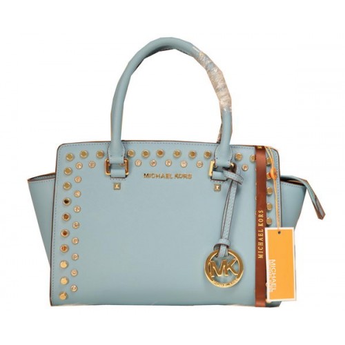 Michael Kors Selma Top-Zip Satchel Bag MK1887 Hellblau