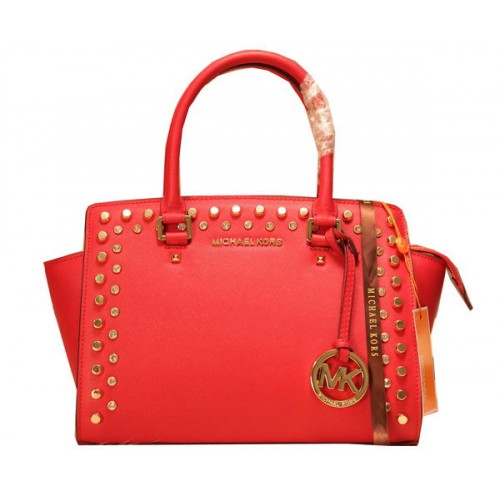 Michael Kors Selma Top-Zip Satchel Bag MK1887 Rot