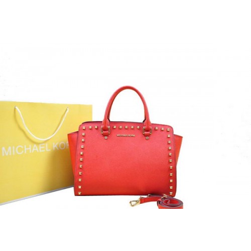 Michael Kors Selma Top-Zip Satchel Bag MK1990 Rot