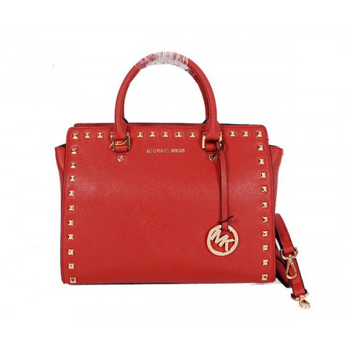 Michael Kors Selma Top-Zip Satchel Bag MK8710 Rot