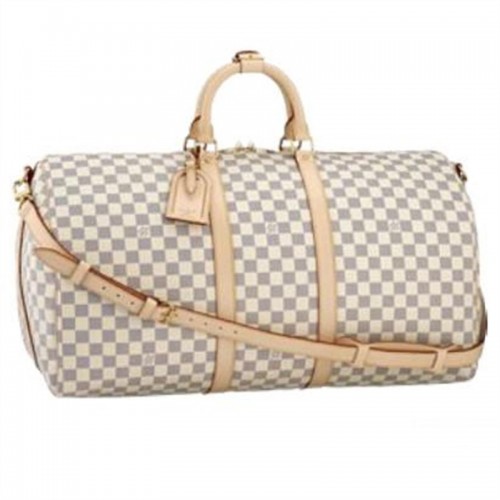 Louis Vuitton Damier Azur Canvas Keepall 55 Schultergurt N41429