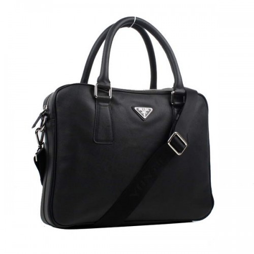 Prada BL0791 Tasche aus Saffiano-Kalbsleder mit Griff oben Schwarz