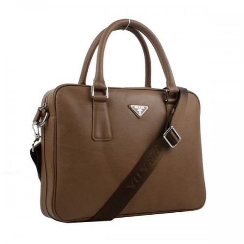 Prada BL0791 Tasche aus Saffiano-Kalbsleder mit Griff oben Braun