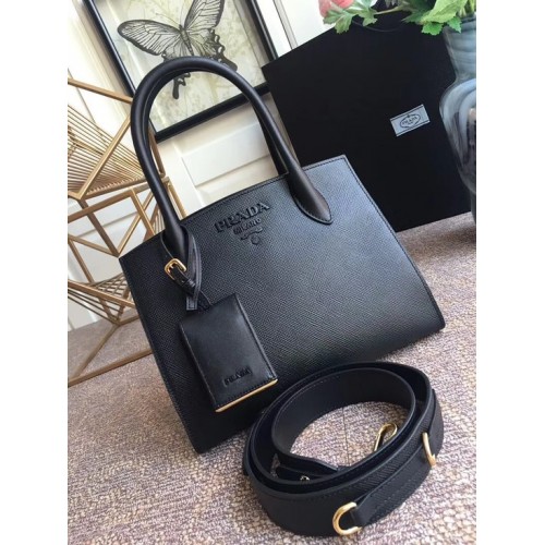 Prada Bibliotheque Handtasche aus Kalbsleder 1BA156 schwarz