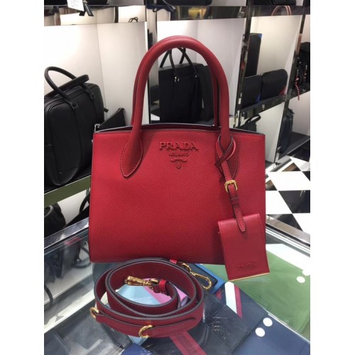Prada Bibliotheque Handtasche aus Kalbsleder 1BA156 rot