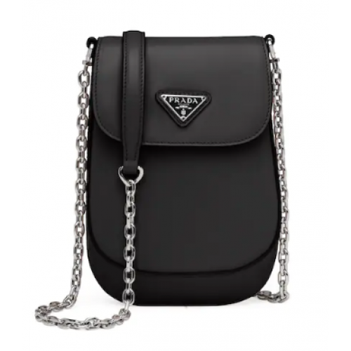 Prada Mini-Tasche aus gebürstetem Leder 1BH185 schwarz