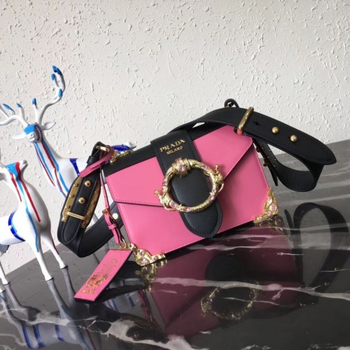 Prada Cahier Leder Umhängetasche 1BD103 Rose