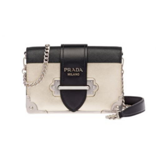Prada Cahier Kalbsledertasche 1BH018 Gold